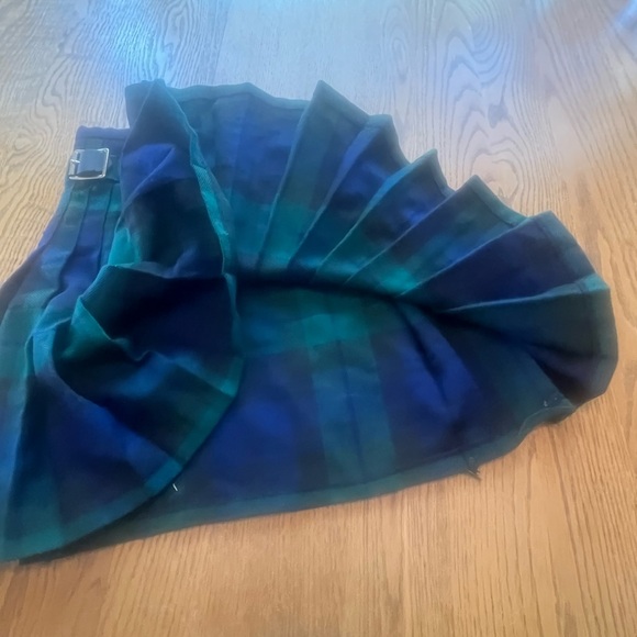 Scottish Highland Children’s 3-4 Black Watch Tartan Kilt Green Blue - Picture 3 of 7